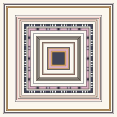 Silk scarf "Rectangles" by Fama (limited collection, 65x65 cm)