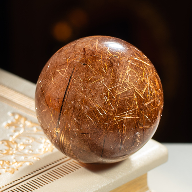 Caramel Rutile Quartz Ball by Stone Art Designе (110 g)