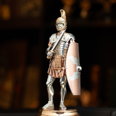 Statuette "Roman Praetorian" made of copper, silver, gold by Yevhen Yepur