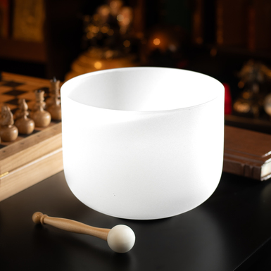 Quartz Singing Bowl White by Stone Art Design