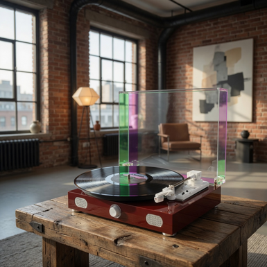 Vinyl record player in brown with Bluetooth "Cocoa"