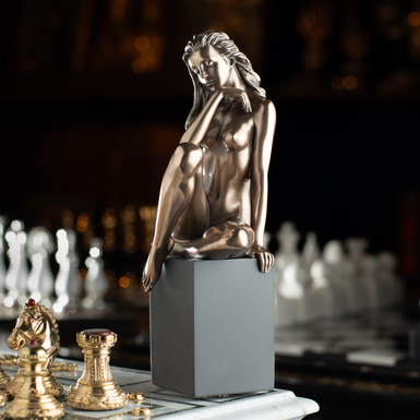 Handcrafted "Woman on a cube" figurine by ITALFAMA