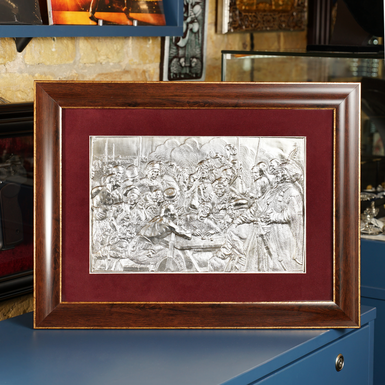 Collage "Cossacks" with silver plating