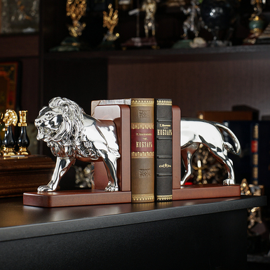 Silver-plated bookend "Lion" by ArtBe