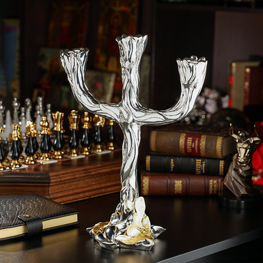 Candlestick for 3 candles "Shine" with silver and gold plating by ArtBe