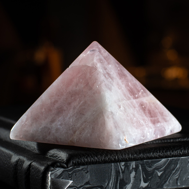 Rose Quartz Pyramid "Rosea" by Stone Art Designe (330 g)