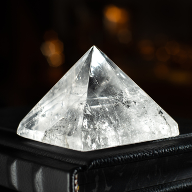 Ice Rock Crystal Pyramid by Stone Art Designe (325 g)