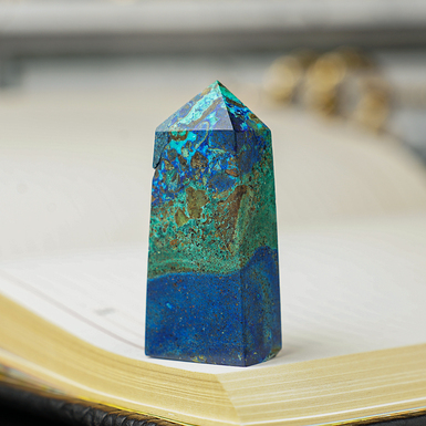 Obelisk from azurmalachite with chrysocolla Wonder by Stone Art Designe (35 g)