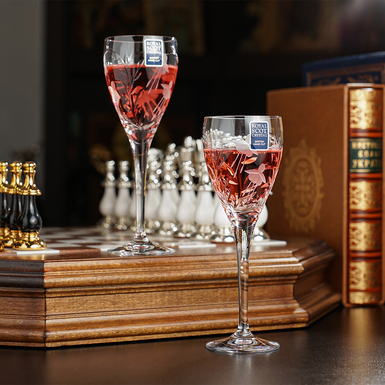 Pair of "Floretta" wine Glasses by Royal Buckingham, Great Britain