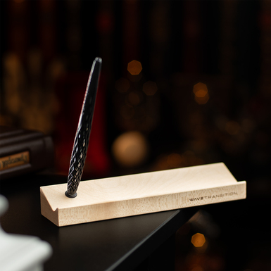 The "Wave" pencil with a wooden stand by Pininfarina
