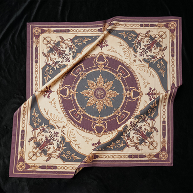 Premium scarf "Golden Heritage" by Fama (72x72 cm) - natural wool Scabal Super 100`s