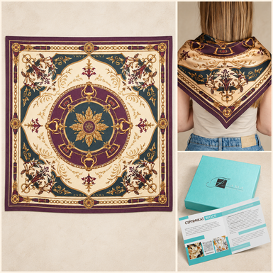 Silk scarf "Golden Luxury" by Fama (limited collection)