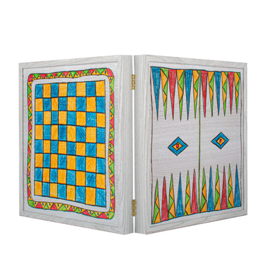 "Wonderland" 4-in-1 Children's Game Set (Chess, Backgammon, Ludo, Snakes) by Manopoulos (34x34 cm)