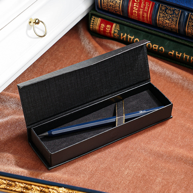 Dark Blue anodized aluminum fountain pen from Belito