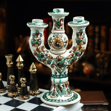 Candlestick made of handmade "Authentic" Kosiv ceramics