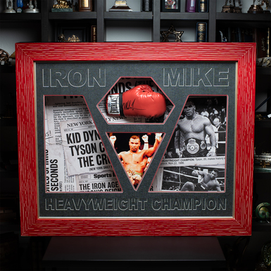 Boxer Mike Tyson's autograph "Iron Mike. Heavyweight Champion" with boxing glove