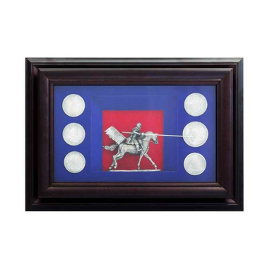 Collage "Polish Winged Hussar" made of copper, silver plating, wood