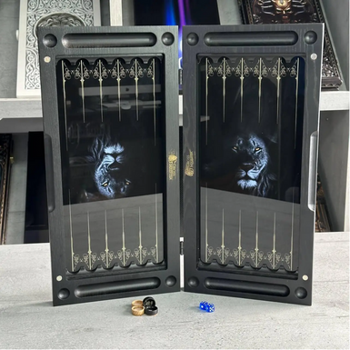 Handmade glass backgammon "Lion"